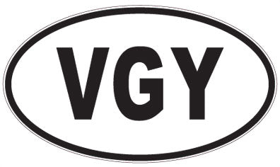 VGY - 3 Letter Initials Oval Magnet
