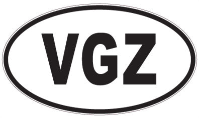 VGZ - 3 Letter Initials Oval Magnet