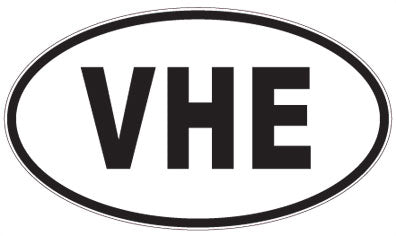 VHE - 3 Letter Initials Oval Magnet