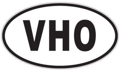 VHO - 3 Letter Initials Oval Magnet