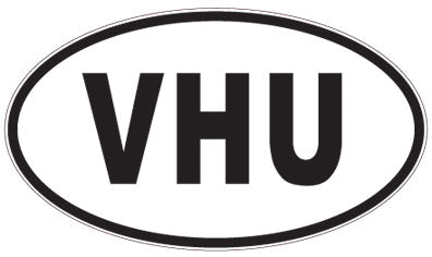 VHU - 3 Letter Initials Oval Magnet