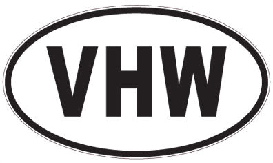 VHW - 3 Letter Initials Oval Magnet