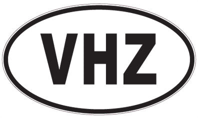 VHZ - 3 Letter Initials Oval Magnet