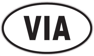 VIA - 3 Letter Initials Oval Magnet