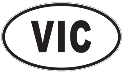 VIC - 3 Letter Initials Oval Magnet