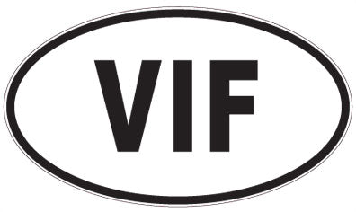 VIF - 3 Letter Initials Oval Magnet