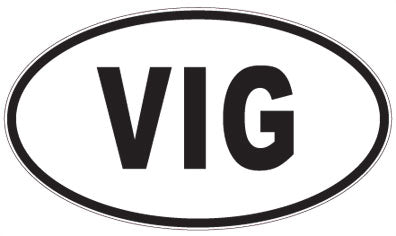 VIG - 3 Letter Initials Oval Magnet