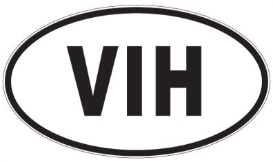 VIH - 3 Letter Initials Oval Magnet