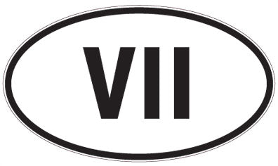 VII - 3 Letter Initials Oval Magnet