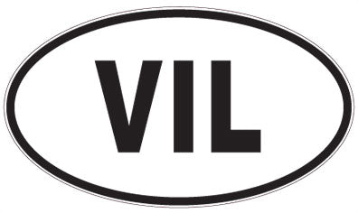 VIL - 3 Letter Initials Oval Magnet