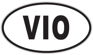 VIO - 3 Letter Initials Oval Magnet