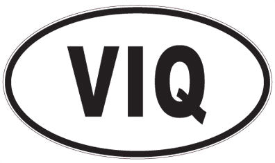 VIQ - 3 Letter Initials Oval Magnet