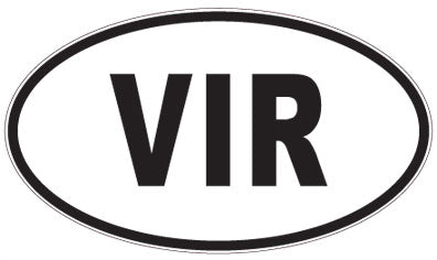 VIR - 3 Letter Initials Oval Magnet