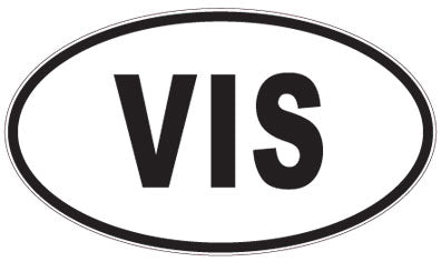 VIS - 3 Letter Initials Oval Magnet
