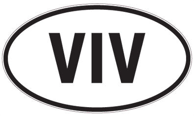 VIV - 3 Letter Initials Oval Magnet