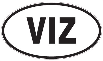 VIZ - 3 Letter Initials Oval Magnet