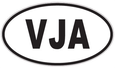 VJA - 3 Letter Initials Oval Magnet
