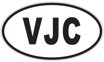 VJC - 3 Letter Initials Oval Magnet