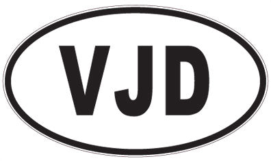 VJD - 3 Letter Initials Oval Magnet