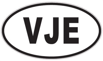 VJE - 3 Letter Initials Oval Magnet