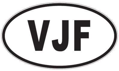 VJF - 3 Letter Initials Oval Magnet