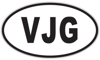 VJG - 3 Letter Initials Oval Magnet
