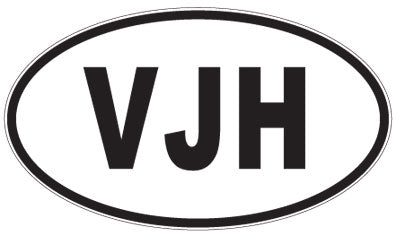 VJH - 3 Letter Initials Oval Magnet