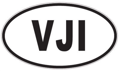 VJI - 3 Letter Initials Oval Magnet