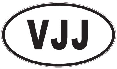 VJJ - 3 Letter Initials Oval Magnet