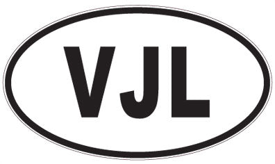 VJL - 3 Letter Initials Oval Magnet