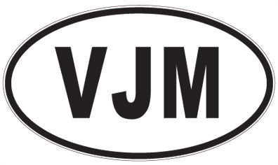 VJM - 3 Letter Initials Oval Magnet