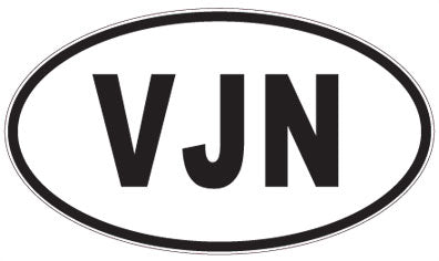 VJN - 3 Letter Initials Oval Magnet