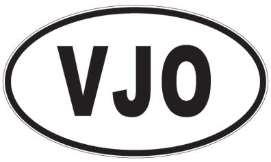VJO - 3 Letter Initials Oval Magnet