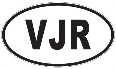 VJR - 3 Letter Initials Oval Magnet