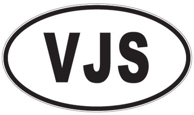 VJS - 3 Letter Initials Oval Magnet