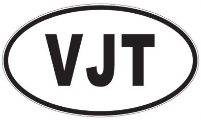 VJT - 3 Letter Initials Oval Magnet