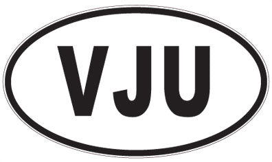 VJU - 3 Letter Initials Oval Magnet