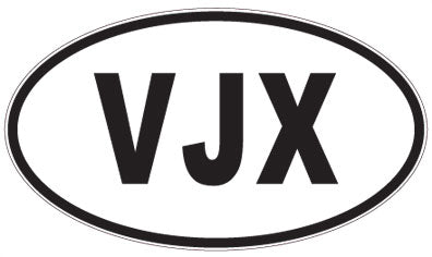 VJX - 3 Letter Initials Oval Magnet