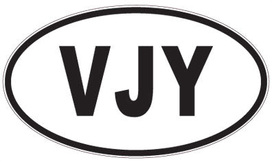 VJY - 3 Letter Initials Oval Magnet