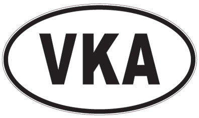 VKA - 3 Letter Initials Oval Magnet