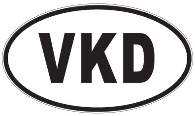 VKD - 3 Letter Initials Oval Magnet