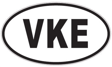 VKE - 3 Letter Initials Oval Magnet