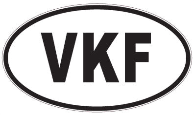 VKF - 3 Letter Initials Oval Magnet