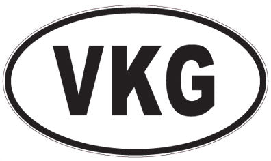 VKG - 3 Letter Initials Oval Magnet