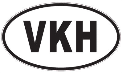 VKH - 3 Letter Initials Oval Magnet