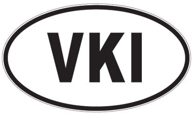 VKI - 3 Letter Initials Oval Magnet