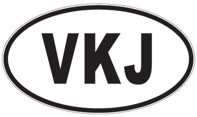 VKJ - 3 Letter Initials Oval Magnet