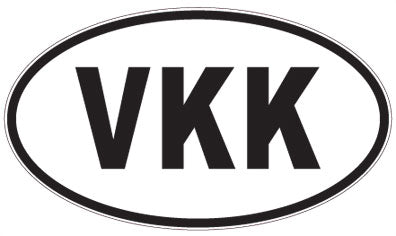 VKK - 3 Letter Initials Oval Magnet