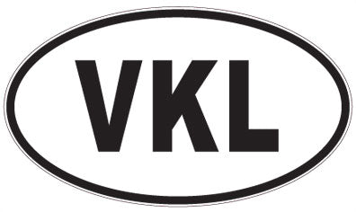 VKL - 3 Letter Initials Oval Magnet