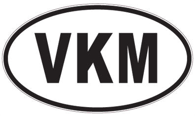 VKM - 3 Letter Initials Oval Magnet